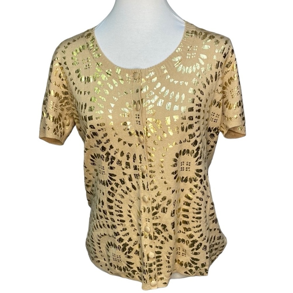 Chico’s Gold Foil Accent Sweater